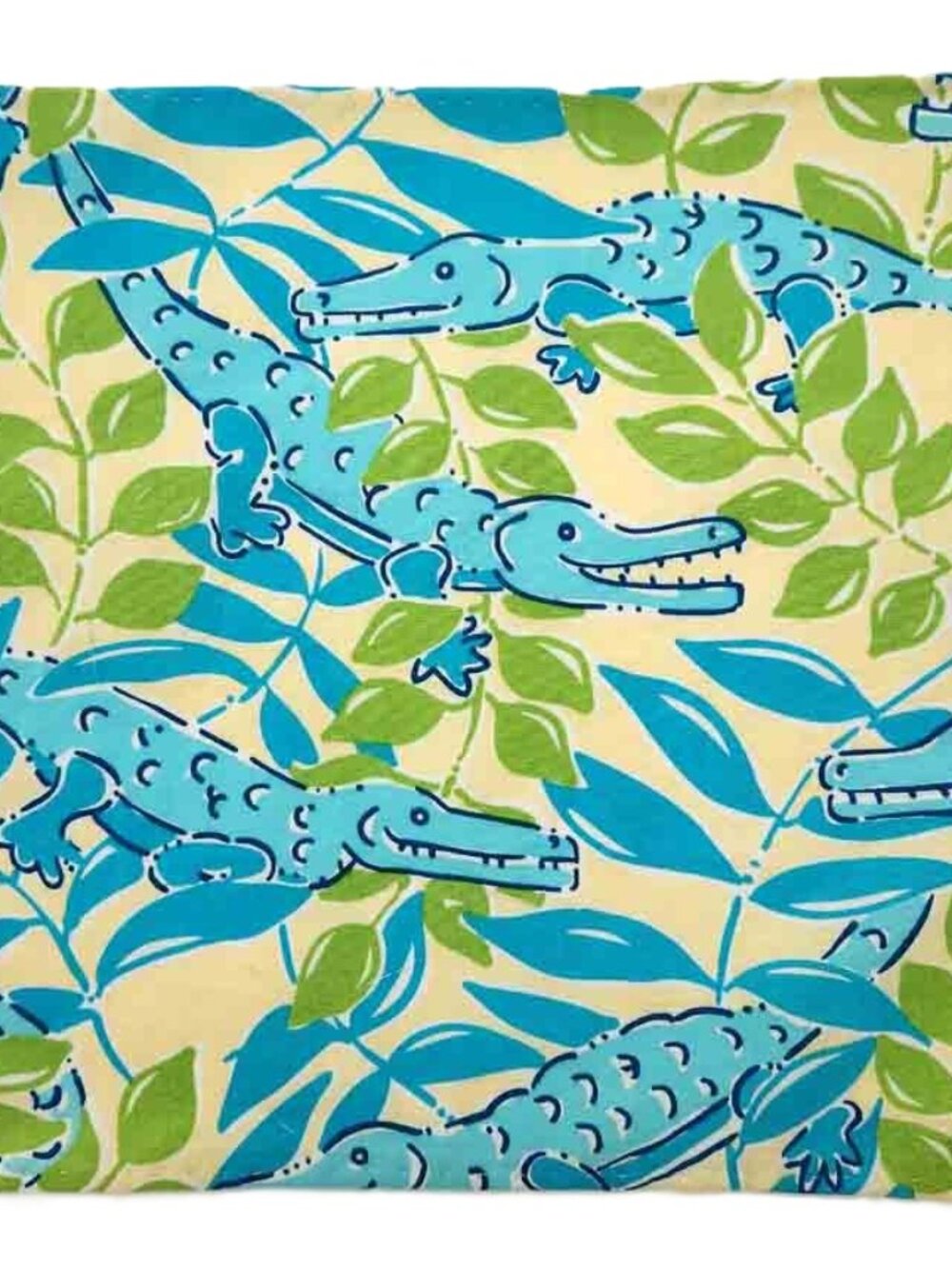 Mimosa Everglades Alligator Pattern Cotton Pocket Square Blue Yellow Green Men's